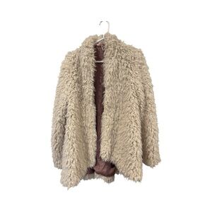 Free People Cozy Tan Faux Fur Jacket